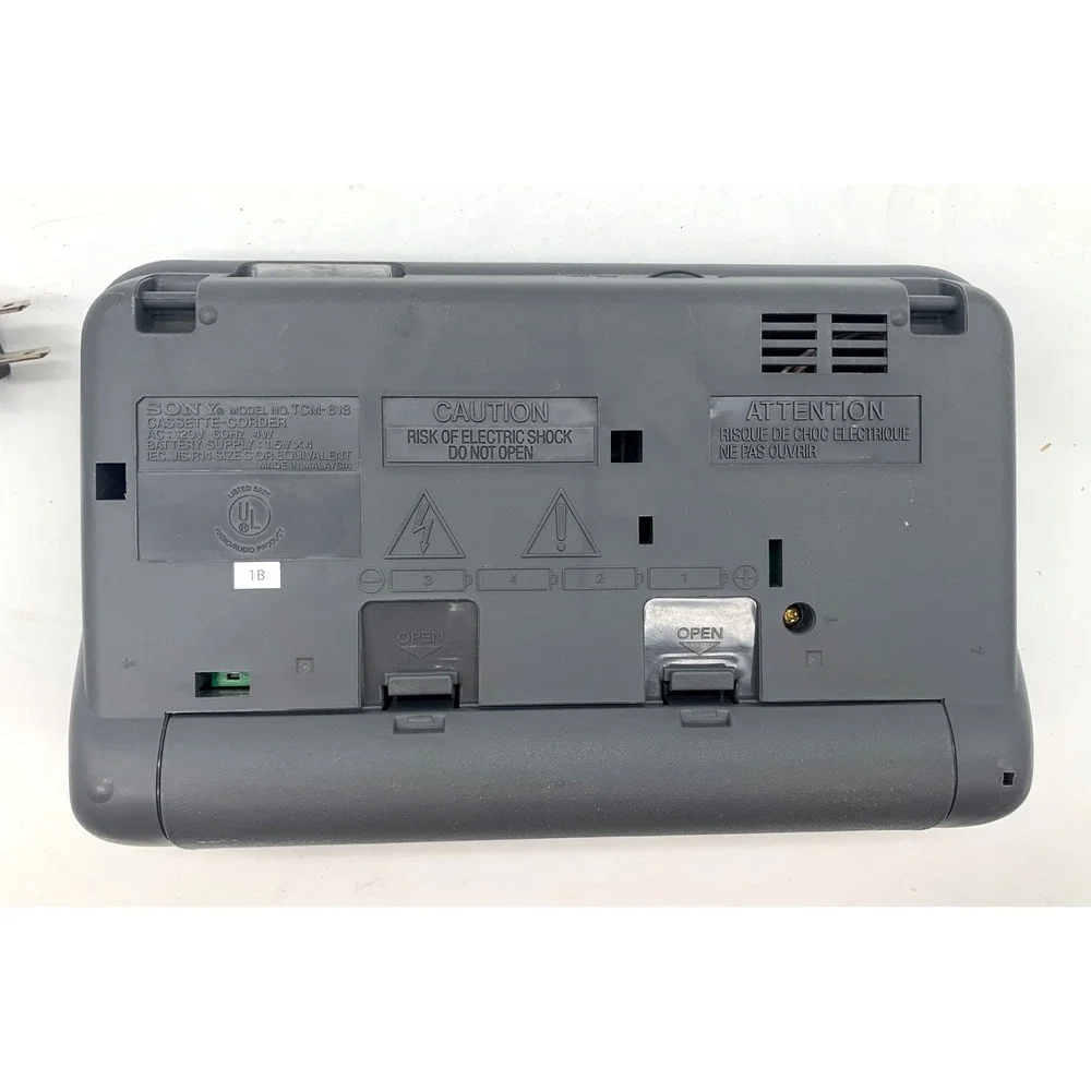 Sony Cassette-Corder TCM-818 Black Portable Desktop Recorder AC Battery Power
